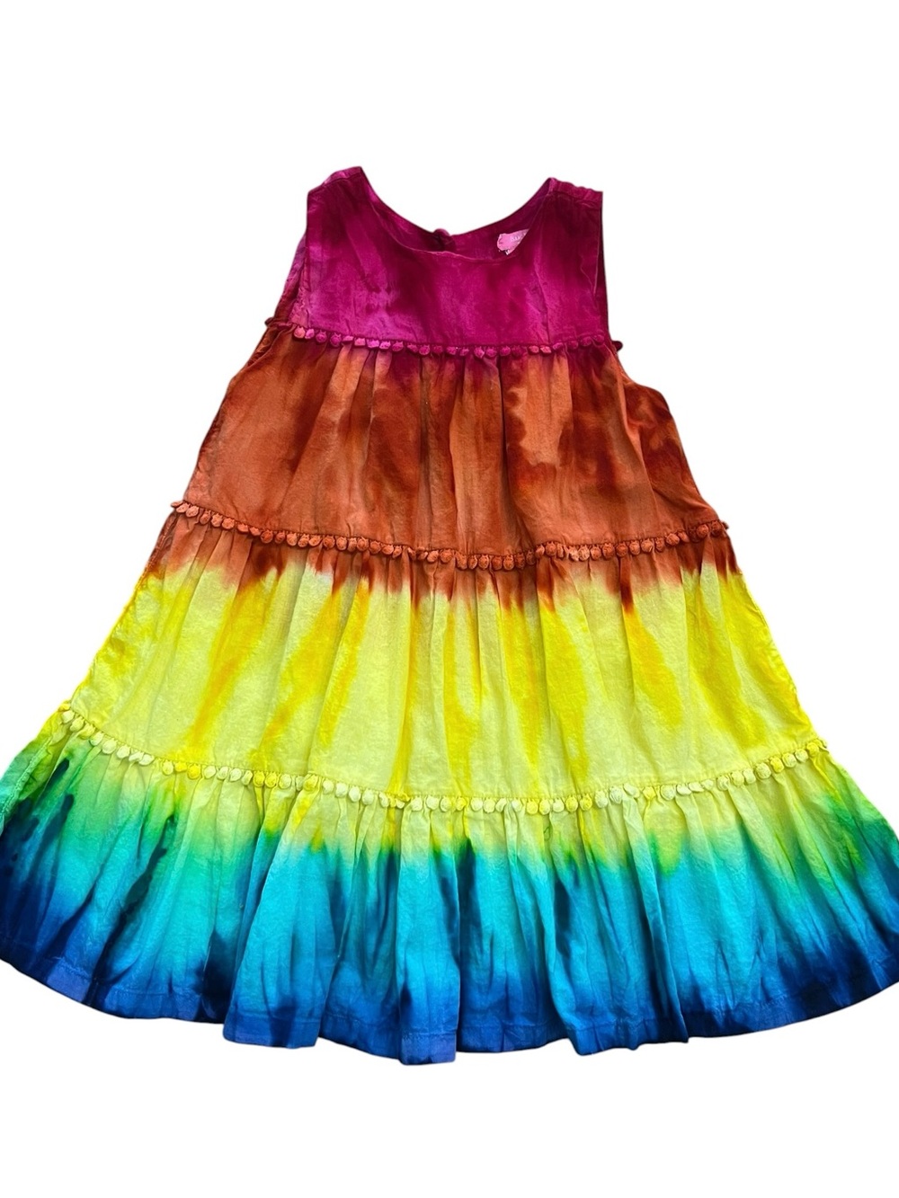 Isaac Mizrahi Toddler Girl Tiered Rainbow Tie Dye Dress 3T